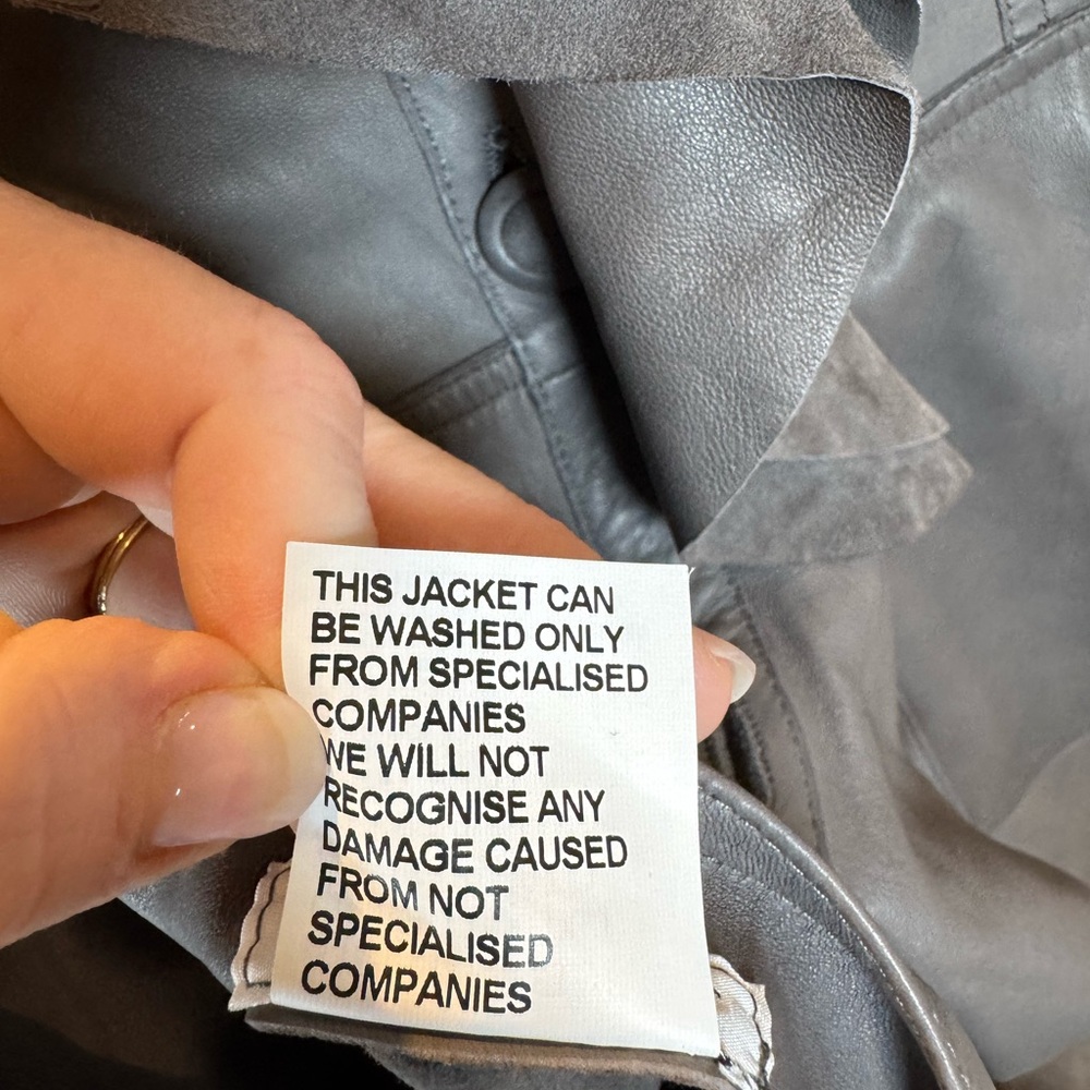 Casini Jennifer Tattanelli P312R Reversible Grey Full Grain Leather Jacket - Picture 7 of 16